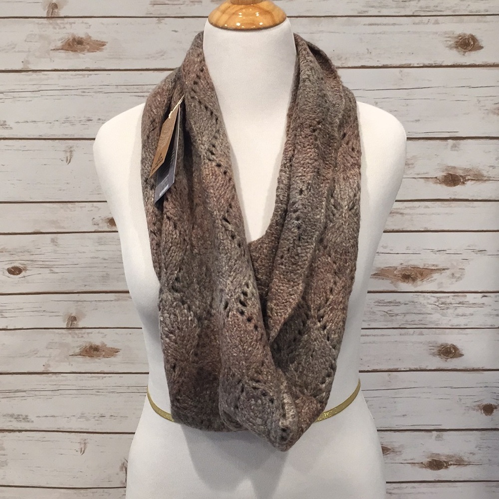 Prana Neutral Brown & Taupe Knit Infinity Scarf